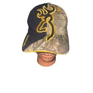Browning Embroidered Brown Camo Hunting Baseball Cap Adjustable Hat Camouflage E